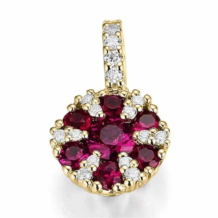 Rubin Anhänger in 14 karat Gold 0,089 ct 0,68 ct