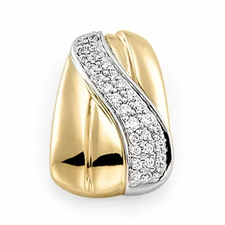 Abstraktem Diamant Anhänger in 14 karat Gold- und Weißgold 0,149 ct