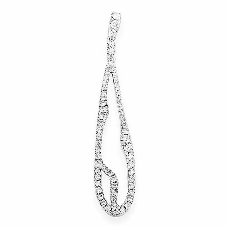 länglicher Diamant Anhänger in 14 karat Weißgold 0,923 ct