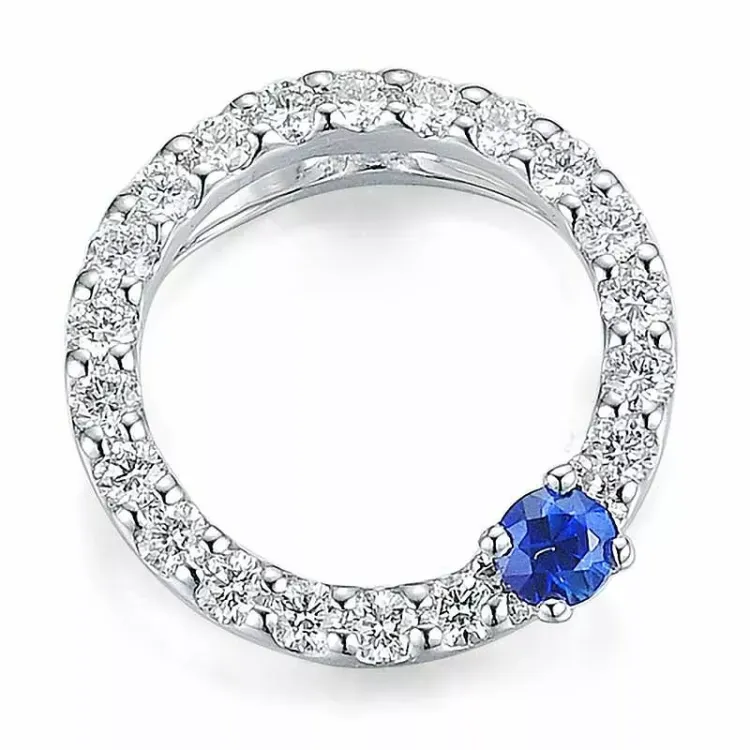 runder Diamant Anhänger in 14 karat Weißgold 0,265 ct