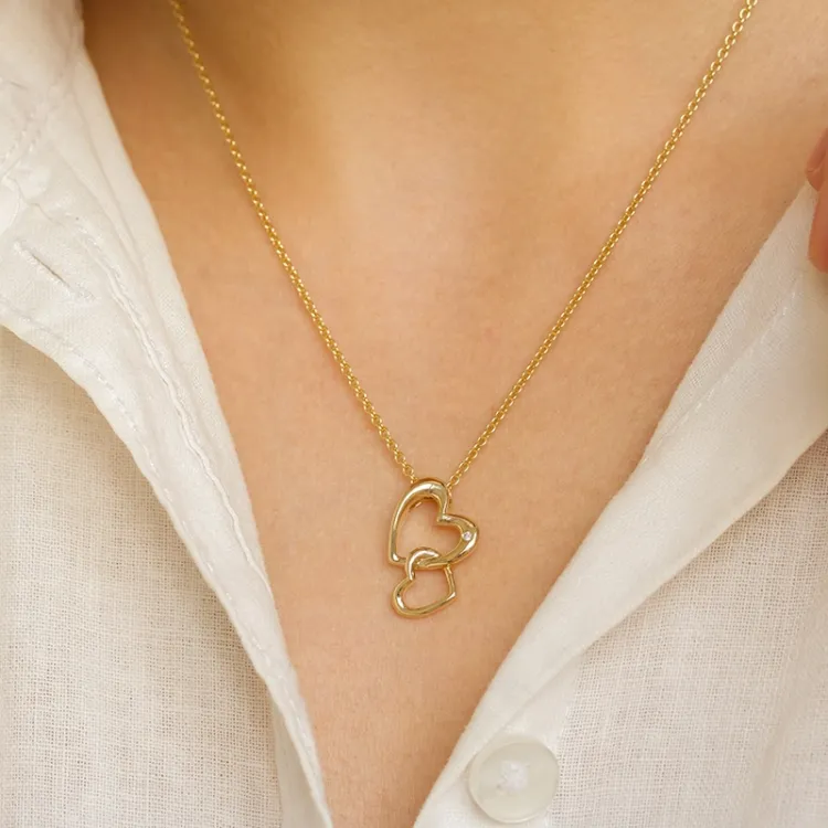 Herz Diamantanhänger in 14 karat Gold 0,01 ct