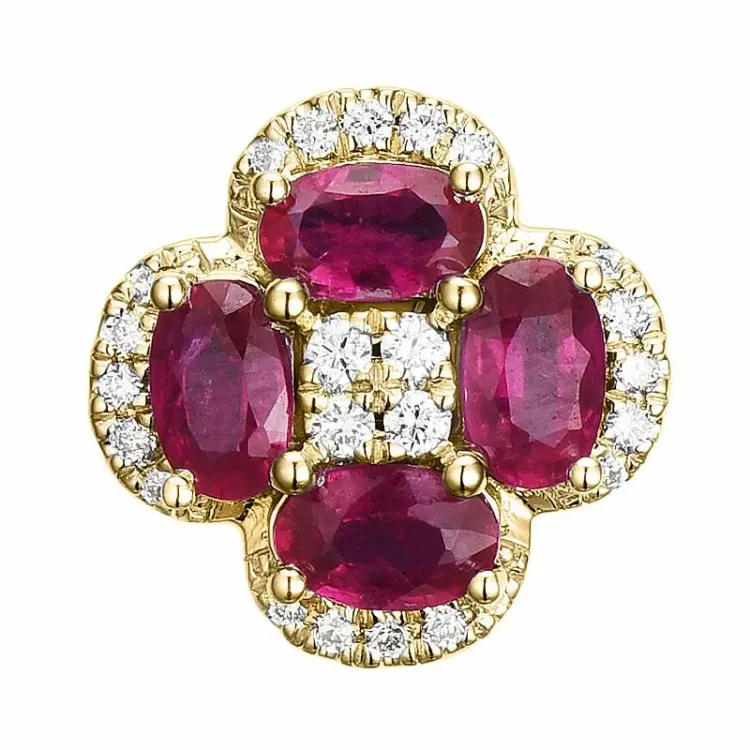 Rubin Diamantanhänger in 14 karat Gold 0,13 ct 1,40 ct
