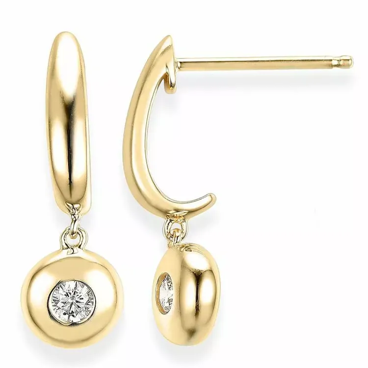 runden Diamant Ohrringe in 14 Karat Gold mit Diamant
