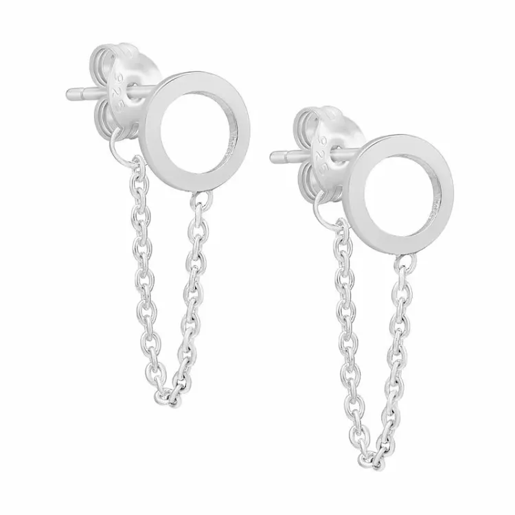 runden Ohrstecker in Silber