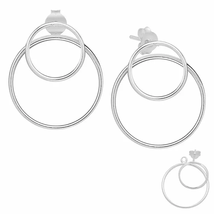 Großen runden Ohrstecker in Silber