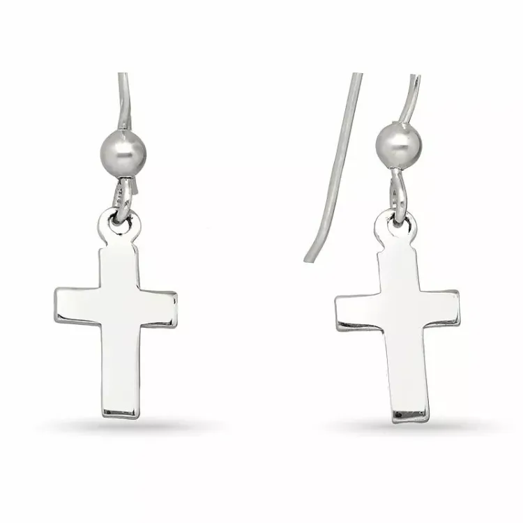 lange Kreuz Ohrringe in Silber - Amoré