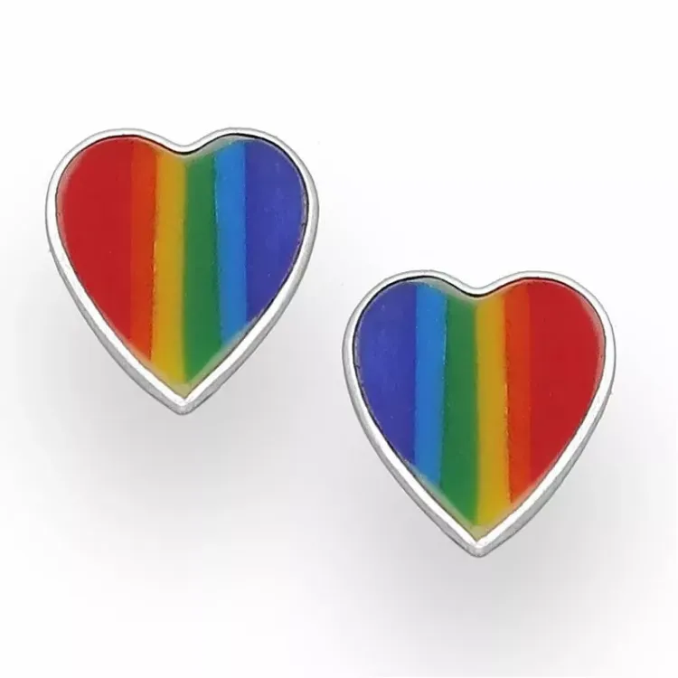 Herzen Ohrstecker in Silber