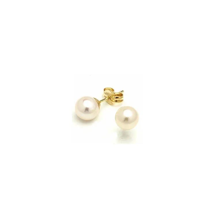 Runden Perleohrringe in 9 Karat Gold