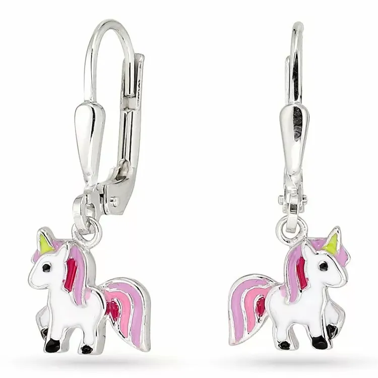 lange Einhorn Ohrringe in Silber - Little Ones