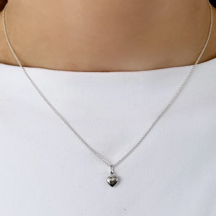 6 x 8 mm Herz Anhänger aus Silber