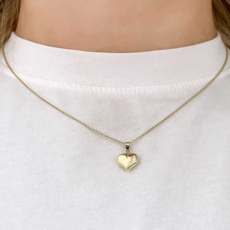 13 x 18 mm Herz Anhänger aus 9 Karat Gold - Amoré