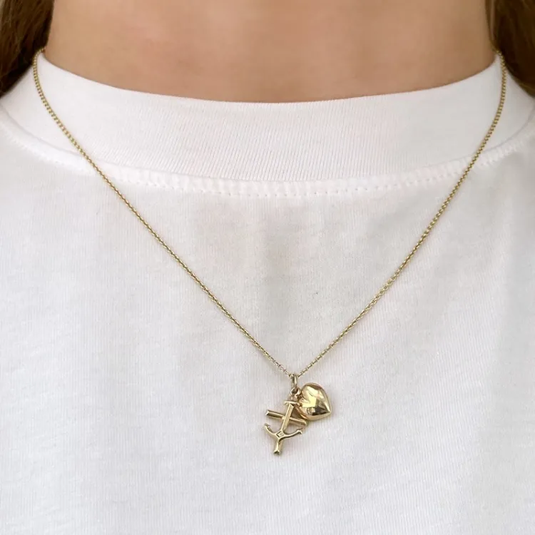 echten Glaube-Hoffnung-Liebe Anhänger aus 9 Karat Gold - Amoré