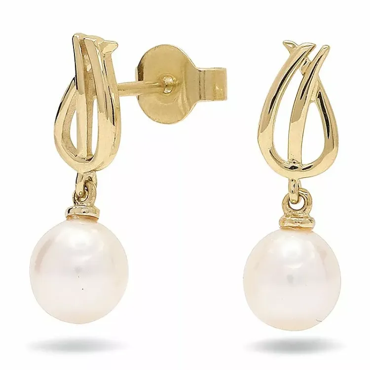 Perle Goldohrringe in 9 Karat Gold