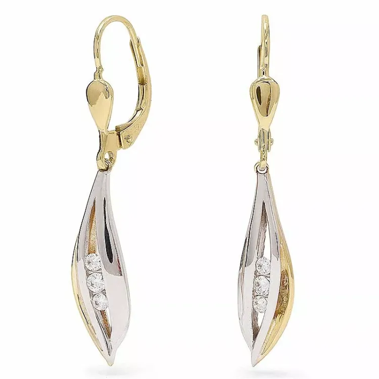 Goldohrringe in 9 Karat Gold mit Rhodium mit 