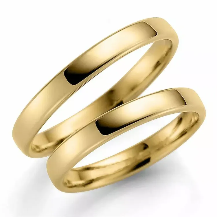 3 mm trauringe aus 9 Karat Gold - set