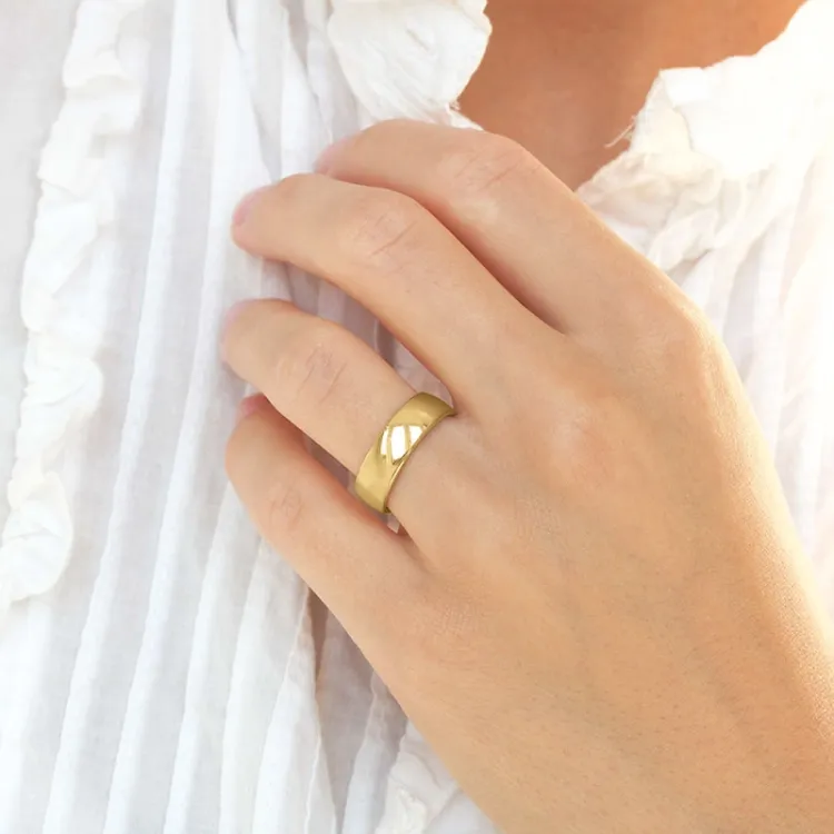 6 mm Trauring aus 14 Karat Gold