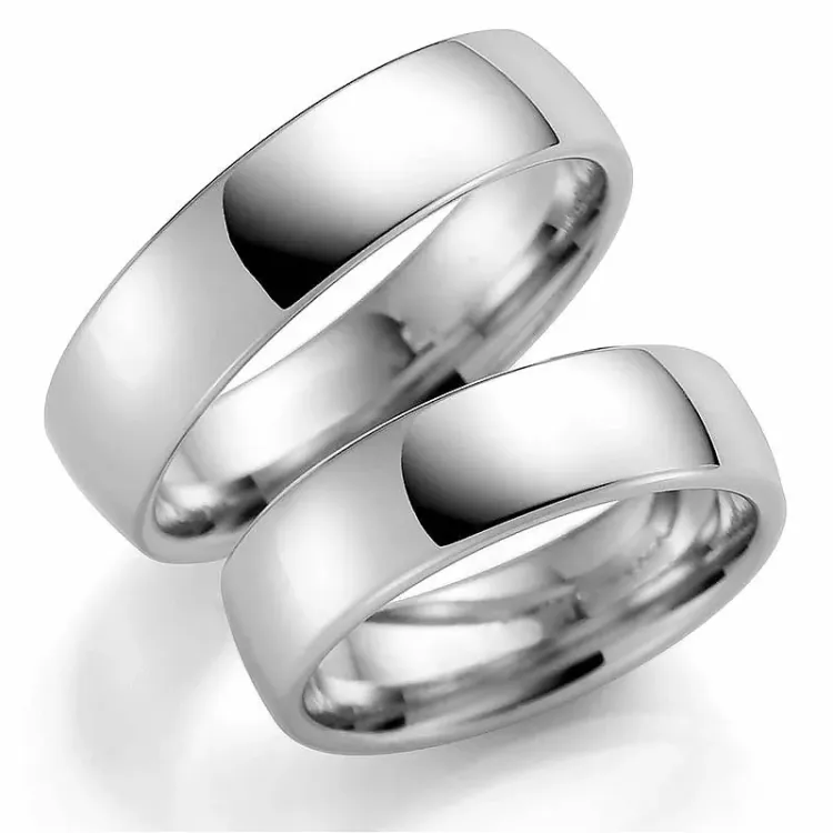 Breite 6 mm trauringe aus 9 karat weißgold - set