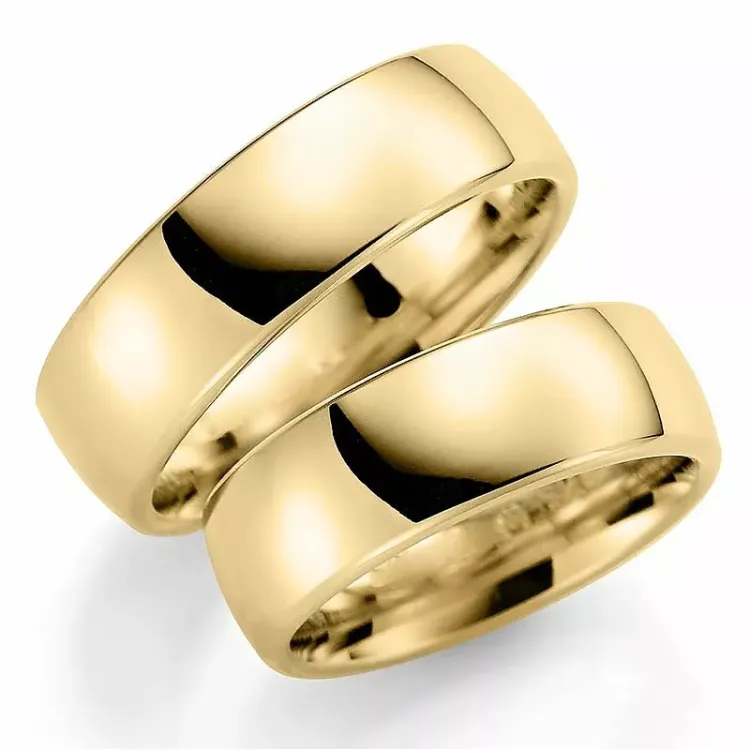 Breite 7 mm trauringe aus 14 karat gold - set