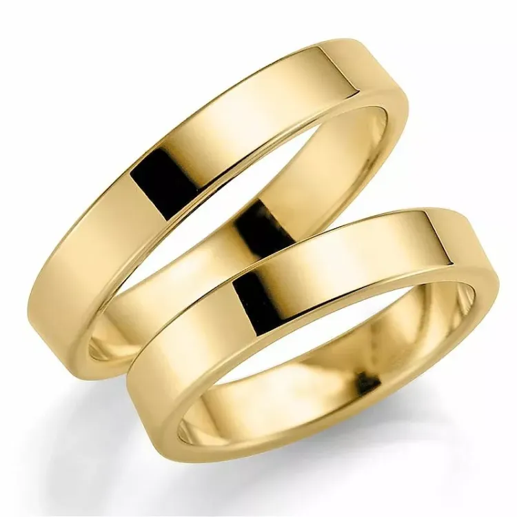 4 mm trauringe aus 14 Karat Gold - set