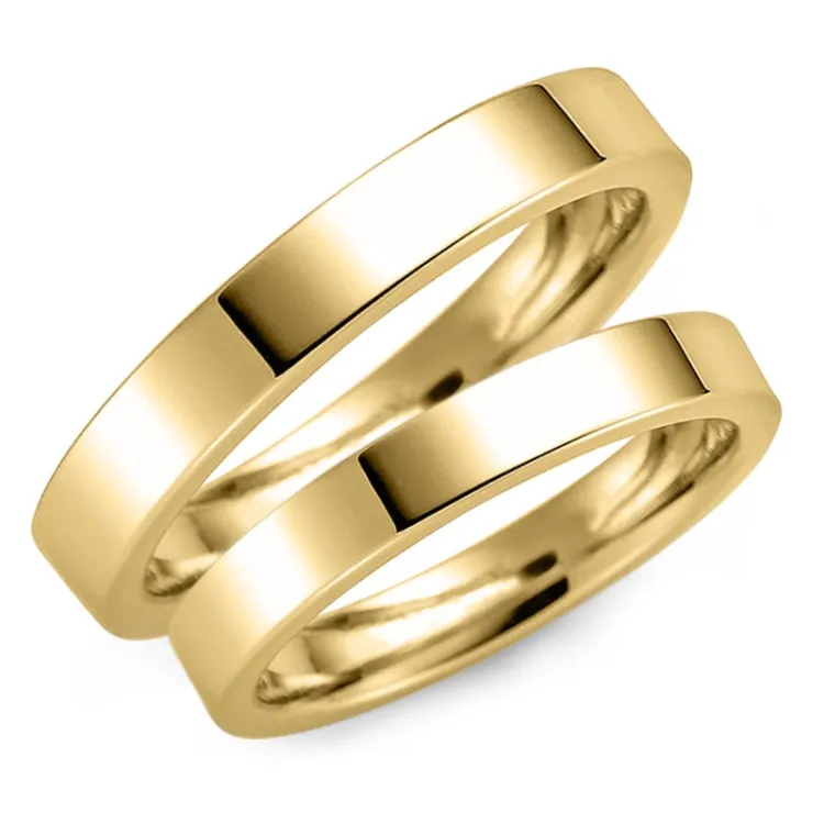 3 mm trauringe aus 14 Karat Gold - set