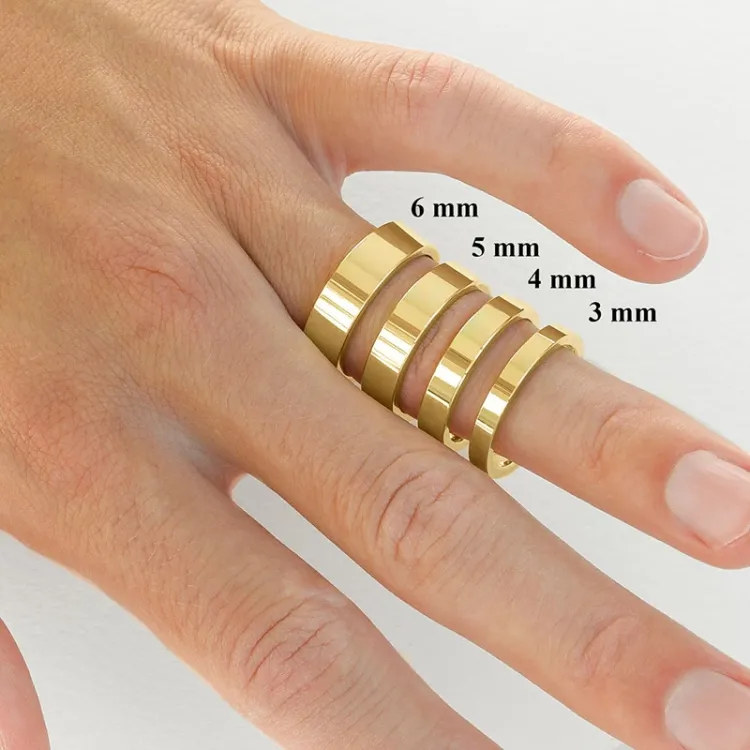 4 mm trauringe aus 14 Karat Gold - set
