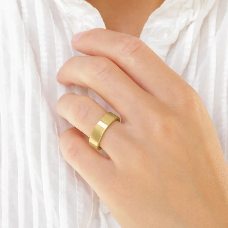 6 mm trauringe aus 9 Karat Gold - set