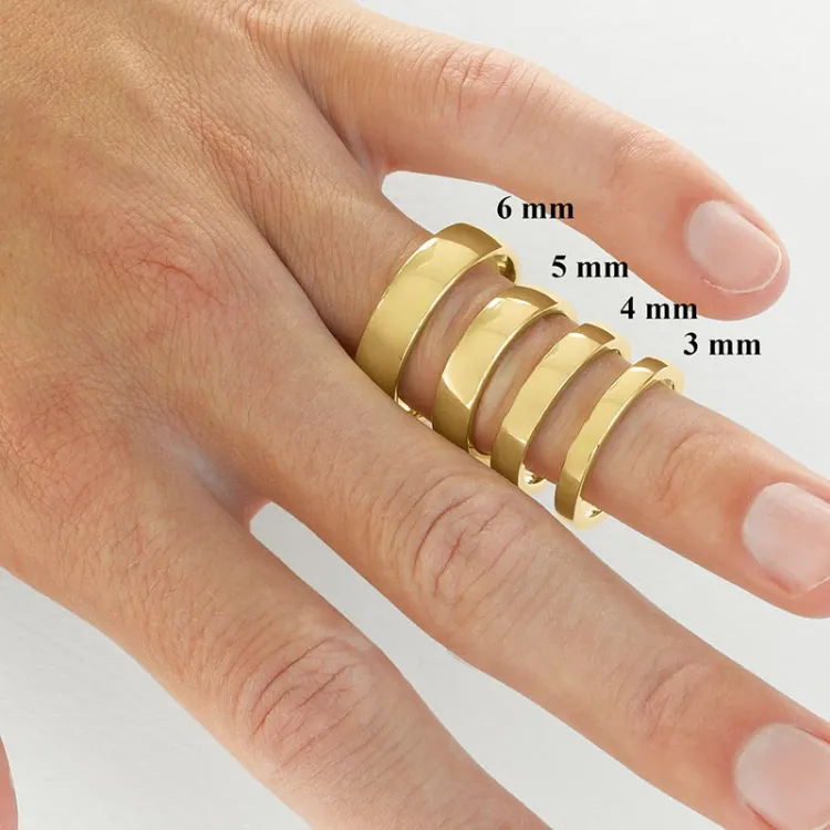 eng 3 mm Trauring aus 14 Karat Gold