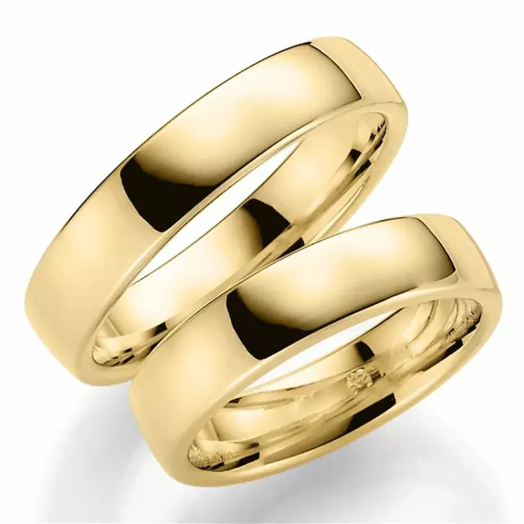 5 mm trauringe aus 9 Karat Gold - set