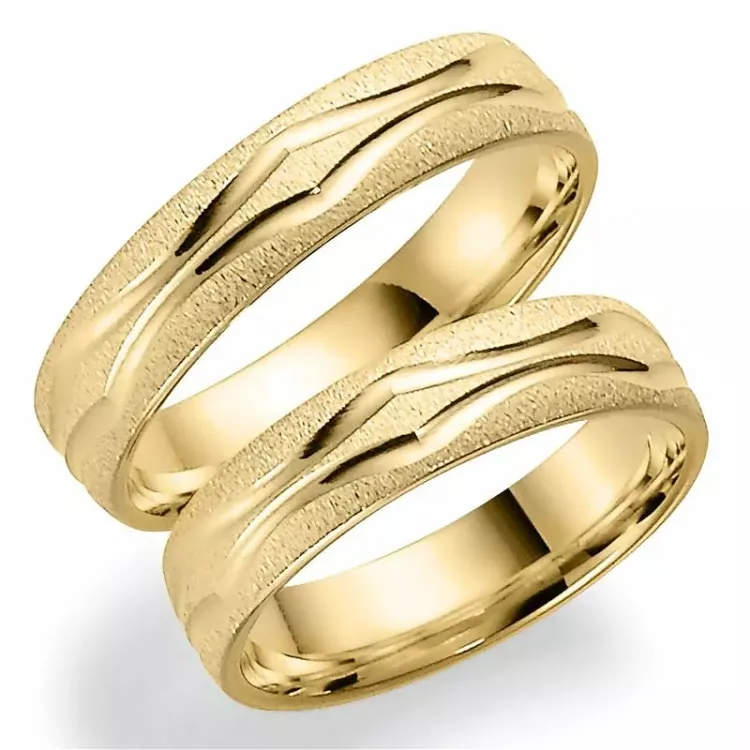 Muster 5 mm trauringe aus 14 karat gold - set