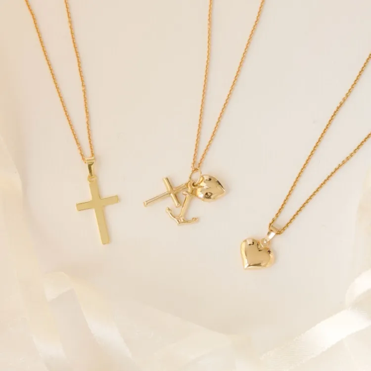 Glaube-Hoffnung-Liebe Anhänger aus 14 Karat Gold - Amoré