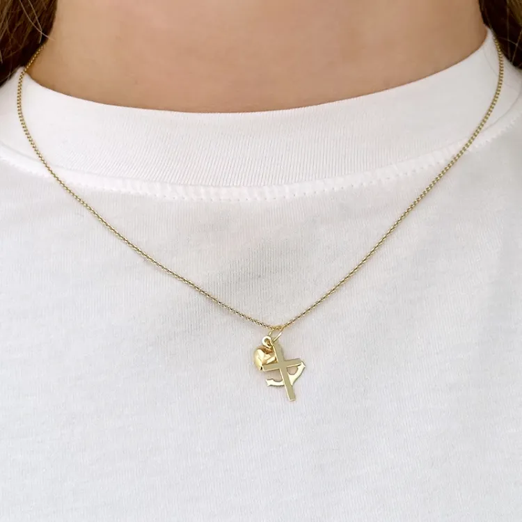 Glaube-Hoffnung-Liebe Anhänger aus 9 Karat Gold - Amoré
