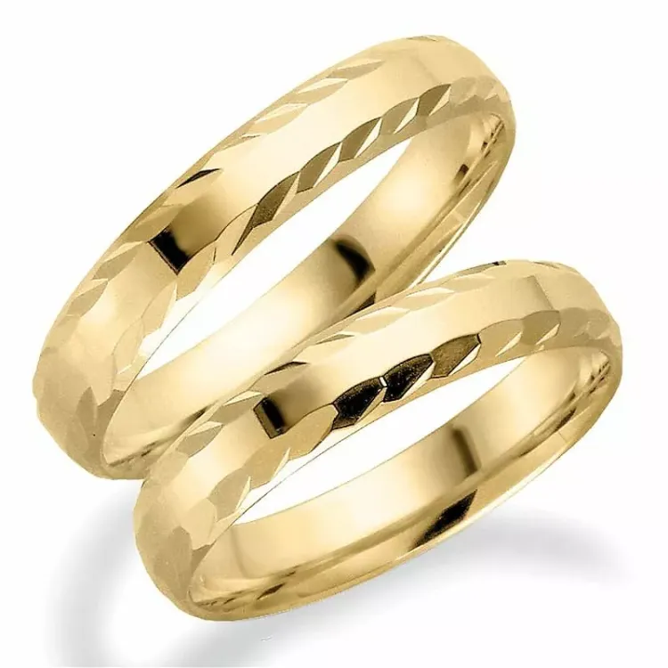 Muster 4 mm trauringe aus 9 karat gold - set