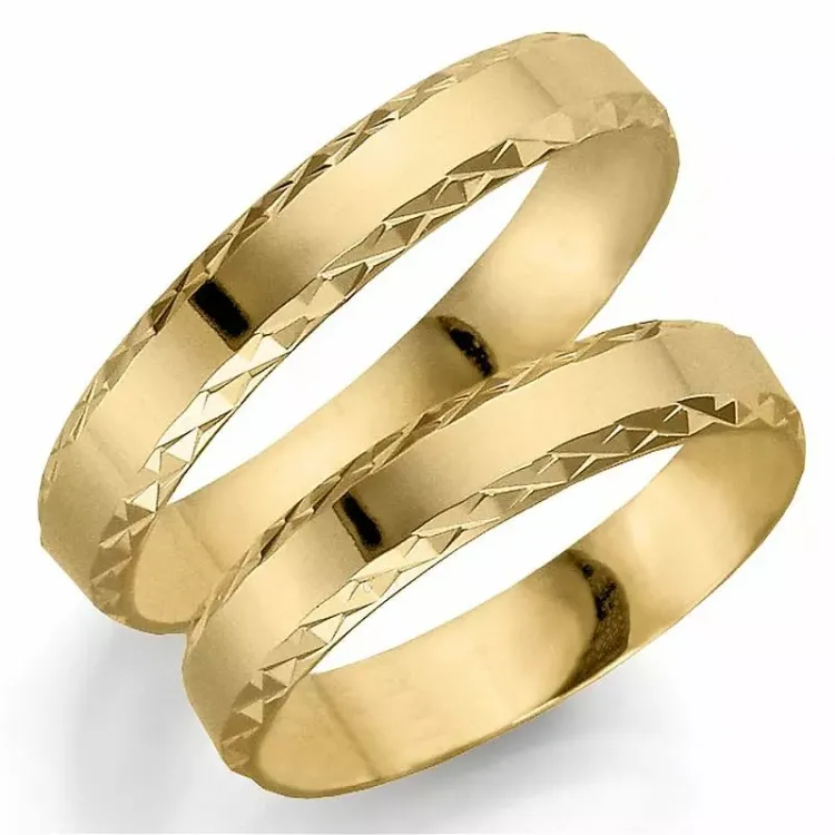 Muster 4 mm trauringe aus 9 karat gold - set