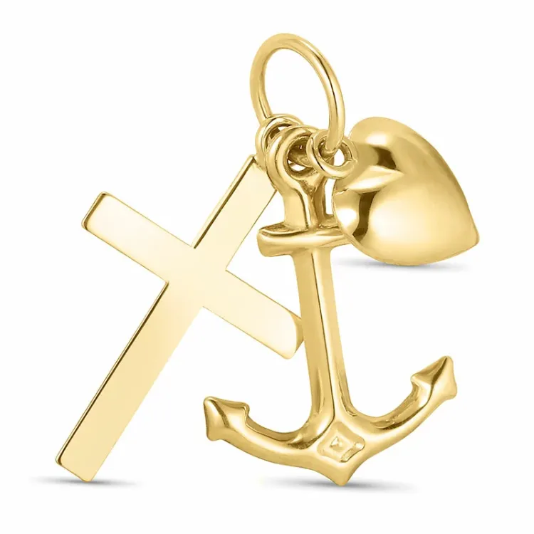 Glaube-Hoffnung-Liebe Anhänger aus 9 Karat Gold - Amoré