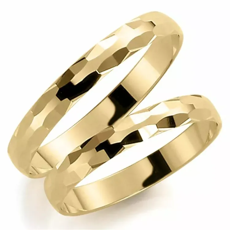 Schmal 3 mm trauringe aus 14 karat gold - set