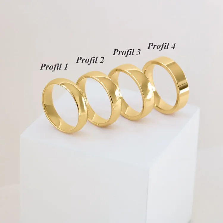5 mm trauringe aus 9 Karat Gold 0,03 ct - set