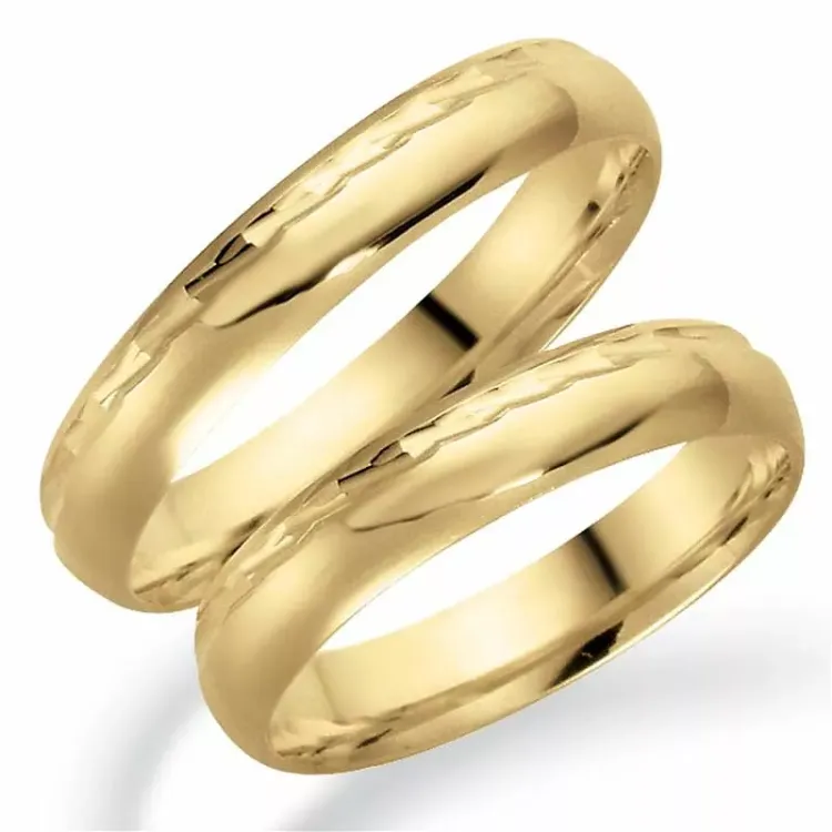 Muster 4 mm trauringe aus 9 karat gold - set