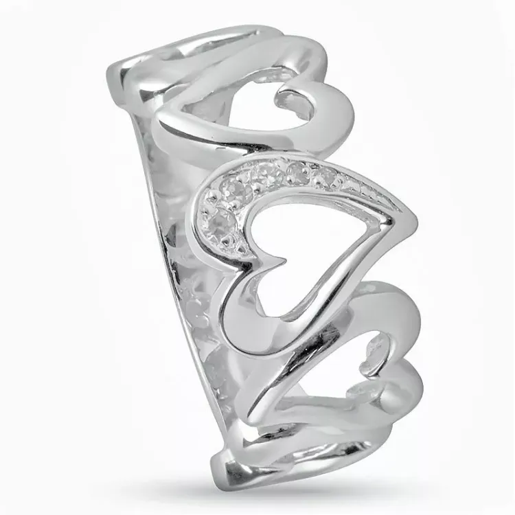 Einfacher Herz Silber Ring aus Silber