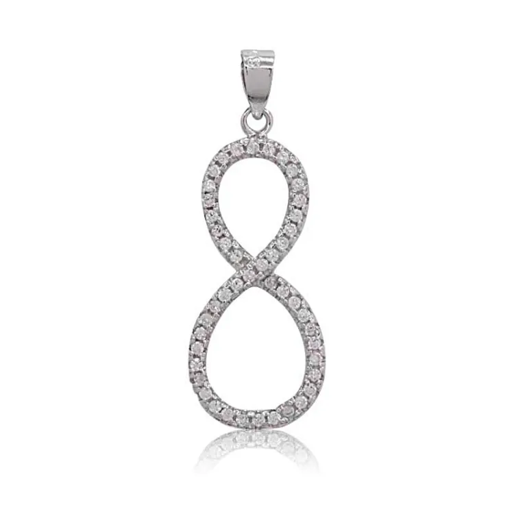 Elegant infinity Zirkon Anhänger aus Silber
