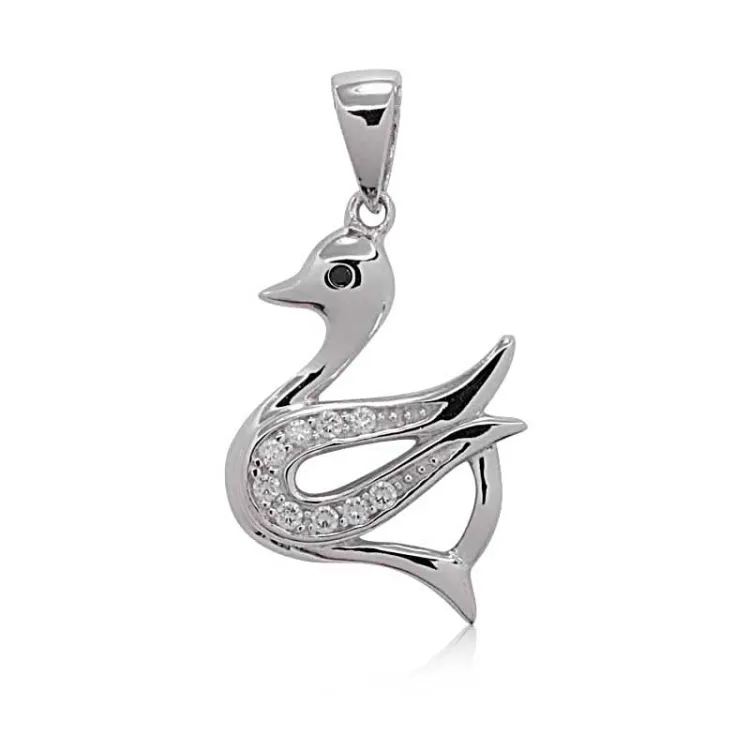 Schwan Zirkon Anhänger aus Silber
