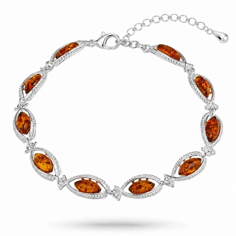 Elegant Bernstein Armband aus Silber