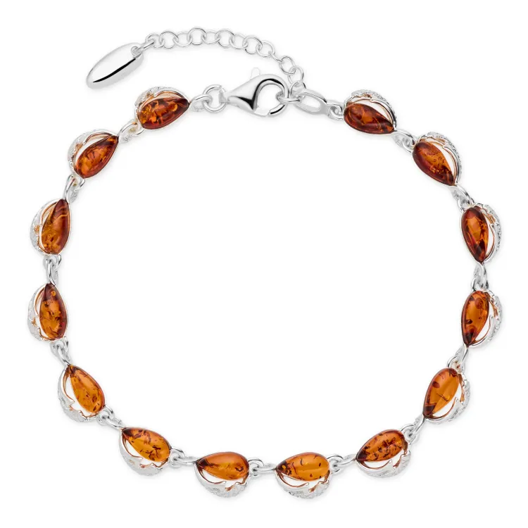 Elegant Bernstein Armband aus Silber