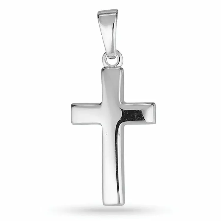 11 x 24,5 mm Kreuz Anhänger aus rhodiniertem Silber - Amoré