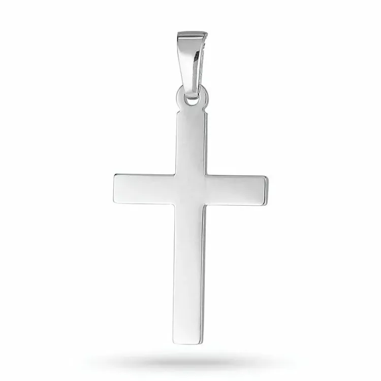 12 x 18 mm Kreuz Anhänger aus rhodiniertem Silber - Amoré