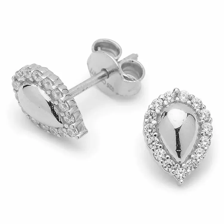 Schmuck: Tropfen Ohrstecker in Silber