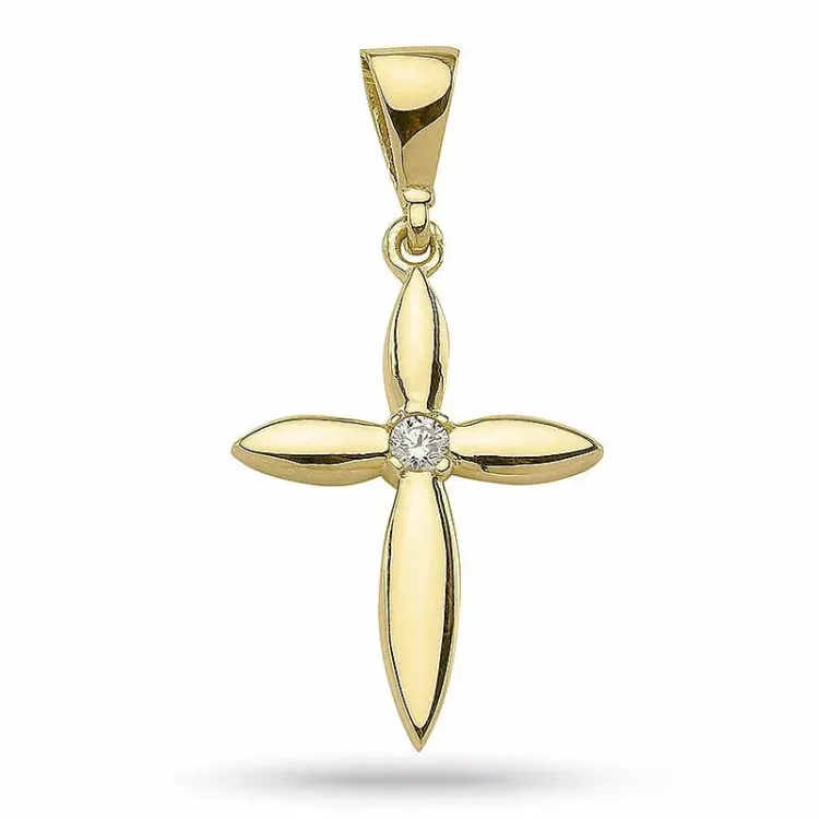 Kollektionsmuster Kreuz Zirkon Anhänger aus vergoldetem Sterlingsilber