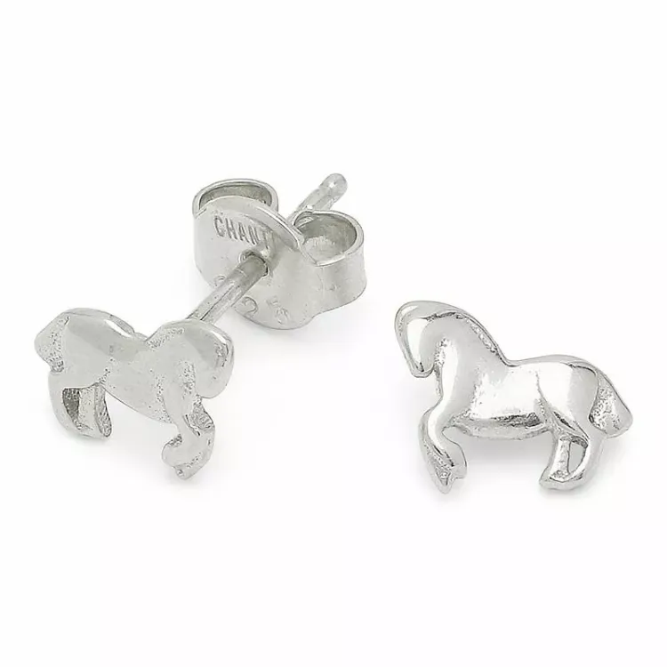 Kollektionsmuster Pferde Ohrstecker in Silber
