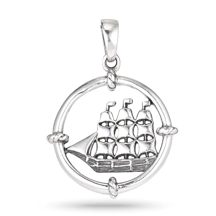 Segelschiff Anhänger aus Silber