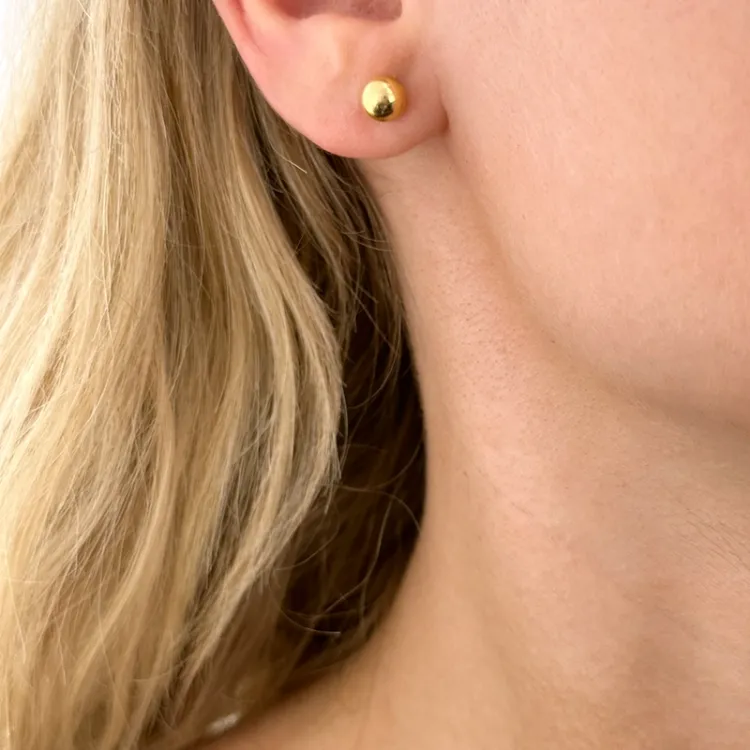 6 mm kugel ohrringe in vergoldetem silber