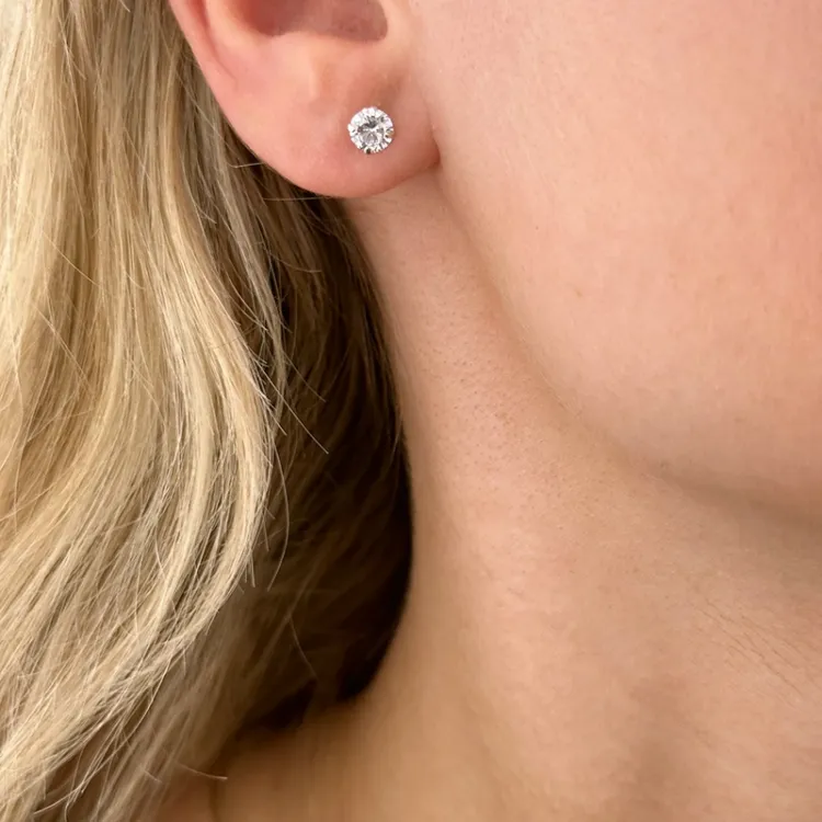 5 mm zirkon ohrringe in silber